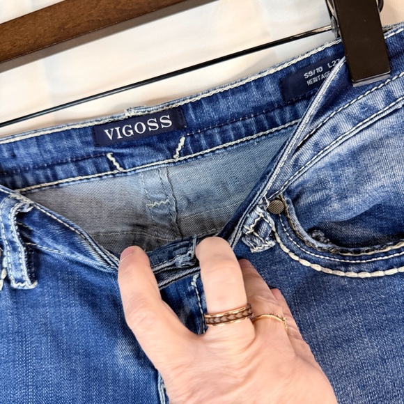 VIGOSS Women’s Size 9/10 L27 Denim Jeans Heritage Fit Capri Style Stretch - Picture 7 of 16